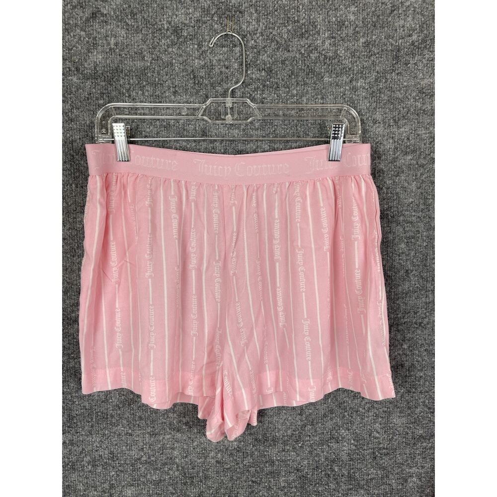 Juicy Couture Striped Short-Sleeve Notch Collar Shirt and Shorts Pajama Large - Picture 4 of 11